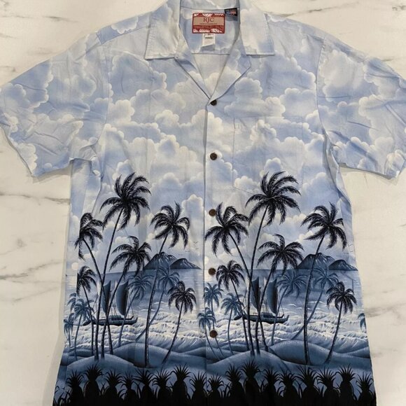 RJC Hawaii Made in the USA Short Sleeve Hawaiian Button Shirt Mens Size Medium - Picture 1 of 4